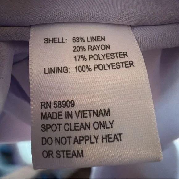 Antonio Melani Linen Floral Applique Dress Lavender Fit & Flare Size 12 - Picture 6 of 7